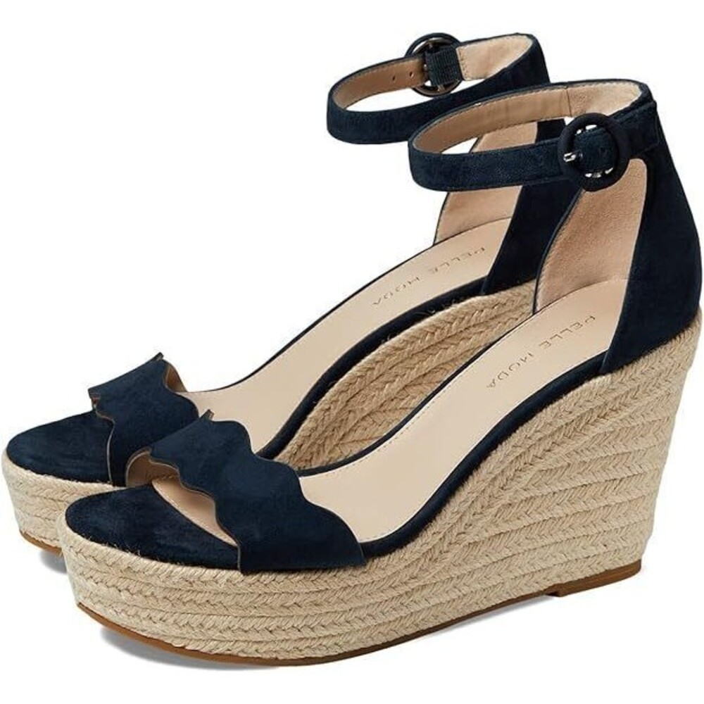 Pelle Moda Ryne Wedge Platform Sandal Black-NEW- SZ 8.5,9,10